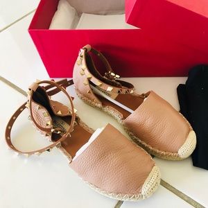 Valentino Leather Rockstud Espadrilles size 35